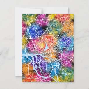 Hamburg City Map Postkarte