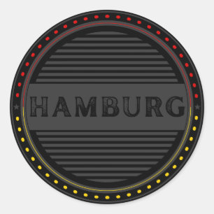 Hamburg City Pride Emblem – Deutsche Identität Runder Aufkleber