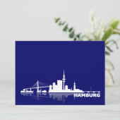 Hamburg City Skyline Karte /Klappkarte/Einfach (Stehend Vorderseite)