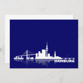 Hamburg City Skyline Karte /Klappkarte/Einfach (Vorne/Hinten)