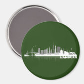 Hamburg City Skyline Magnet / kühlschrankmagnet (Vorderseite/Rückseite)