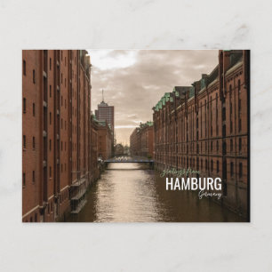 Hamburg City Speicherstadt Warehouses Harbour Feiertagspostkarte
