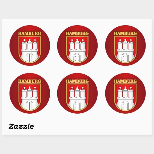 Hamburg COA Runder Aufkleber (Blatt)