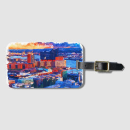 Hamburg Deutschland City View Wasserfarbe Gepäckanhänger