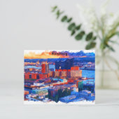 Hamburg Deutschland City View Wasserfarbe Postkarte (Stehend Vorderseite)