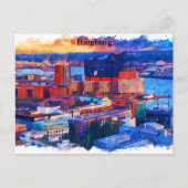 Hamburg Deutschland City View Wasserfarbe Postkarte (Vorderseite)