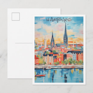 Hamburg Deutschland Kunst Reise Postkarte