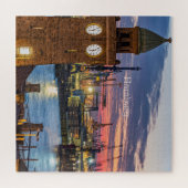 Hamburg, Deutschland - Panoramablick in der Dämmer Puzzle (Horizontal)