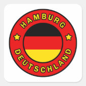Hamburg Deutschland Quadratischer Aufkleber (Vorderseite)