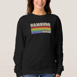 Hamburg Deutschland Rainbow Gay Pride Merch Retro Sweatshirt