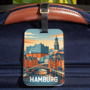 Hamburg Deutschland Reise Minimalistischer Hafen  Gepäckanhänger