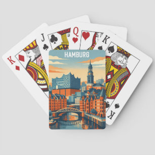 Hamburg Deutschland Reise Minimalistischer Hafen Spielkarten