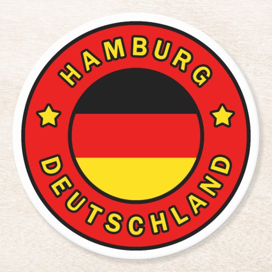 Hamburg Deutschland Runder Pappuntersetzer (Vorderseite)