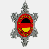 Hamburg Deutschland Schneeflocken Zinn-Ornament (Links)