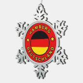 Hamburg Deutschland Schneeflocken Zinn-Ornament (Rechts)