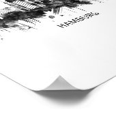 Hamburg Deutschland Skyline BW Poster (Ecke)