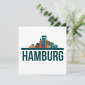 Hamburg Deutschland Skyline Card (Stehend Vorderseite)
