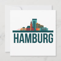 Hamburg Deutschland Skyline Card