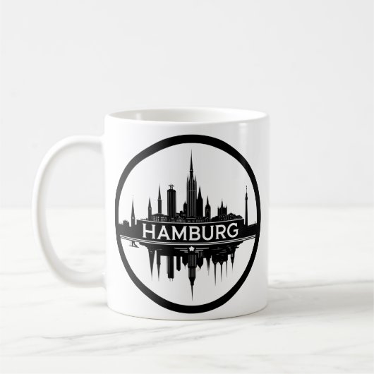 Hamburg Deutschland Skyline - Vintages Stadtbild Kaffeetasse (Links)