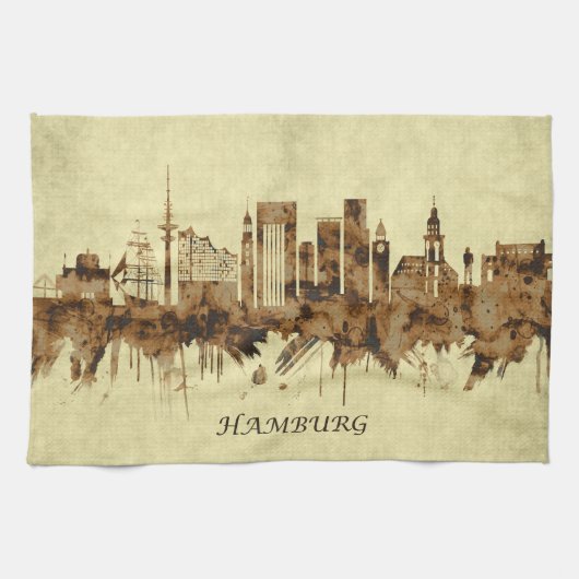Hamburg Deutschland Stadt Geschirrtuch (Horizontal)