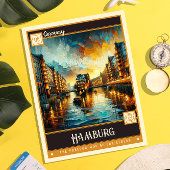 Hamburg, Deutschland | Vintage Malerei Postkarte