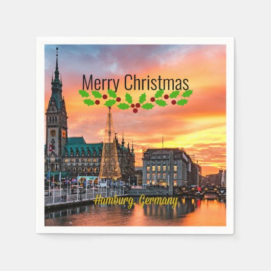 Hamburg, Deutschland Weihnachten Serviette (Vorderseite)