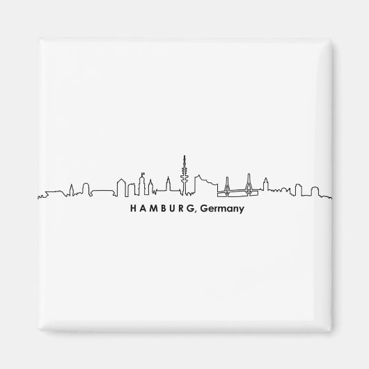 HAMBURG Elbe Deutschland City Skyline Silhouette Magnet (Vorne)