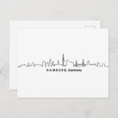 HAMBURG Elbe Deutschland City Skyline Silhouette Postkarte (Vorne/Hinten)
