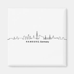HAMBURG Elbe Deutschland Skyline-Silhouette Magnet