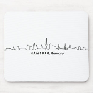 HAMBURG Elbe Deutschland Skyline-Silhouette Mousepad