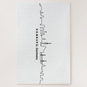 HAMBURG Elbe Deutschland Skyline-Silhouette Puzzle