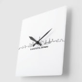 HAMBURG Elbe Deutschland Skyline-Silhouette Quadratische Wanduhr (Winkel)