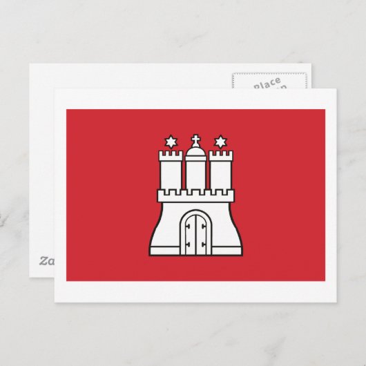 Hamburg Flag Postkarte (Vorne/Hinten)