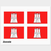 Hamburg-Flagge Rechteckiger Aufkleber (Blatt)