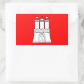 Hamburg-Flagge Rechteckiger Aufkleber (Tasche)