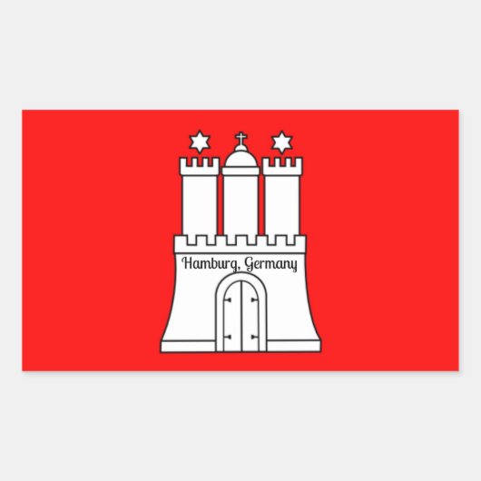 Hamburg-Flagge Rechteckiger Aufkleber (Vorderseite)
