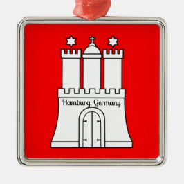 Hamburg-Flagge Silbernes Ornament