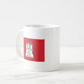 Hamburg-Flaggen-Tasse Kaffeetasse (Vorderseite Links)