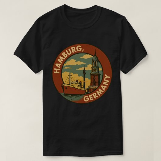 Hamburg German Port City T-Shirt (Design vorne)