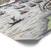 Hamburg Germany 1600 plan map Poster (Ecke)