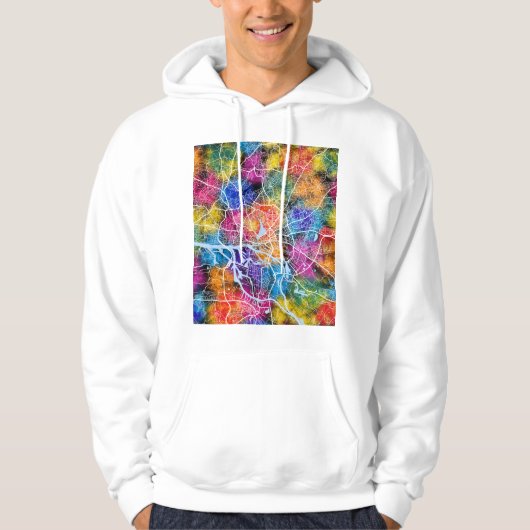 Hamburg Germany City Map Hoodie (Vorderseite)