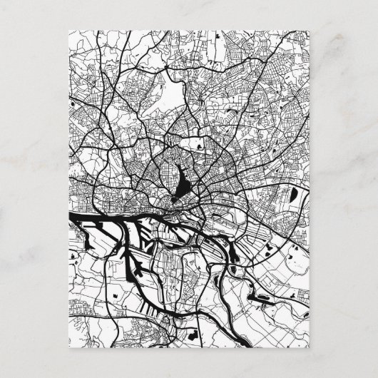 Hamburg Germany City Map Postkarte (Vorderseite)