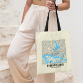 Hamburg, Germany City Map Tote Bag Tragetasche