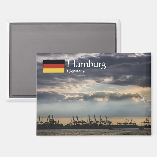 Hamburg Germany Souvenir Magnet (Vorderseite/Rückseite)