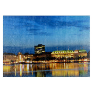 Hamburg Hafen Hafen Hafen Deutschland Alster Night Schneidebrett