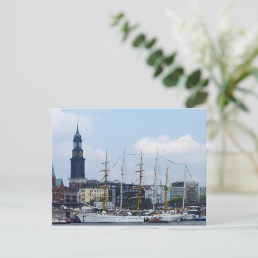 Hamburg Hafen Hafen Hafen Hafen Michel Deutschland Postkarte (Stehend Vorderseite)