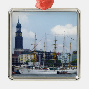 Hamburg Hafen Hafen Hafen Hafen Michel Deutschland Silbernes Ornament