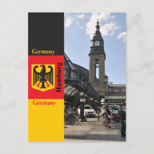 Hamburg. Hauptbahnhof-Gebäude Postkarte