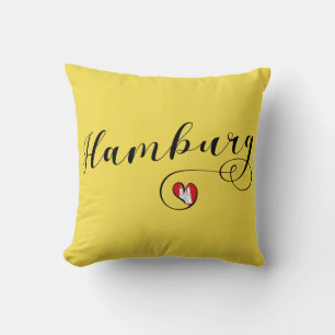 Hamburg Heart Throw Pillow, Deutschland Kissen