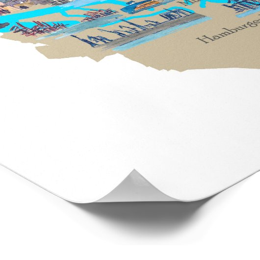 Hamburg highlights map poster (Ecke)